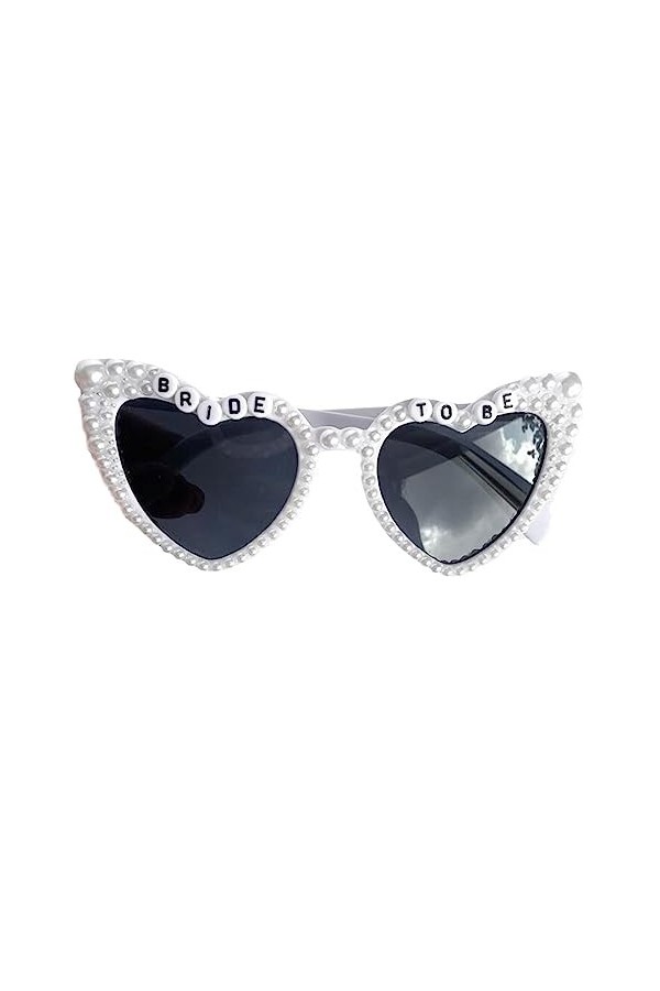 Lunettes de soleil pour femme avec perles pour enterrement de vie de jeune fille, cadeau pour fiançailles, fête, accessoires 