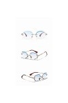 YIERJIU Lunettes Lunettes de Soleil ovales de Mode Unisexe Hommes rétro Marque Design métal Jambe sans Monture Lunettes de So