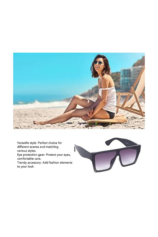 Shipenophy Lunettes de Soleil dextérieur, Lunettes de Soleil de Plage Carrées Confortables pour Femmes