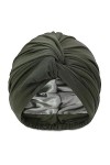 Hat Hut Turban en satin pour femme - Bonnet de sommeil en satin pour cheveux bouclés - Réglable - Turban torsadé, Vert, taill