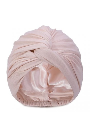 Hat Hut Turban en satin pour femme - Bonnet de sommeil en satin pour cheveux bouclés - Réglable - Turban torsadé, Vert, taill
