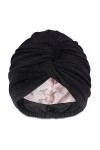 Hat Hut Turban en satin pour femme - Bonnet de sommeil en satin pour cheveux bouclés - Réglable - Turban torsadé, Vert, taill