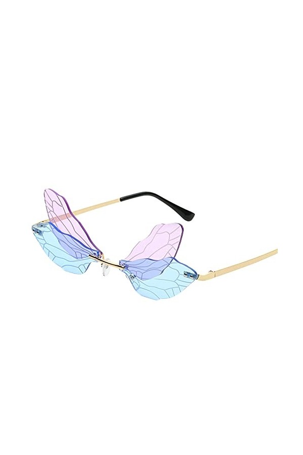 Dorjuli Lunettes de soleil vintage pour femme - Motif papillon - Verres teintés - Style hippie - Lunettes de soleil - Lunette