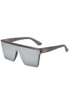 ERIOG Lunettes de Soleil Lunettes De Soleil Carrées Surdimensionnées Hommes Femmes Flat Top Fashion One Piece Lens Lunettes D
