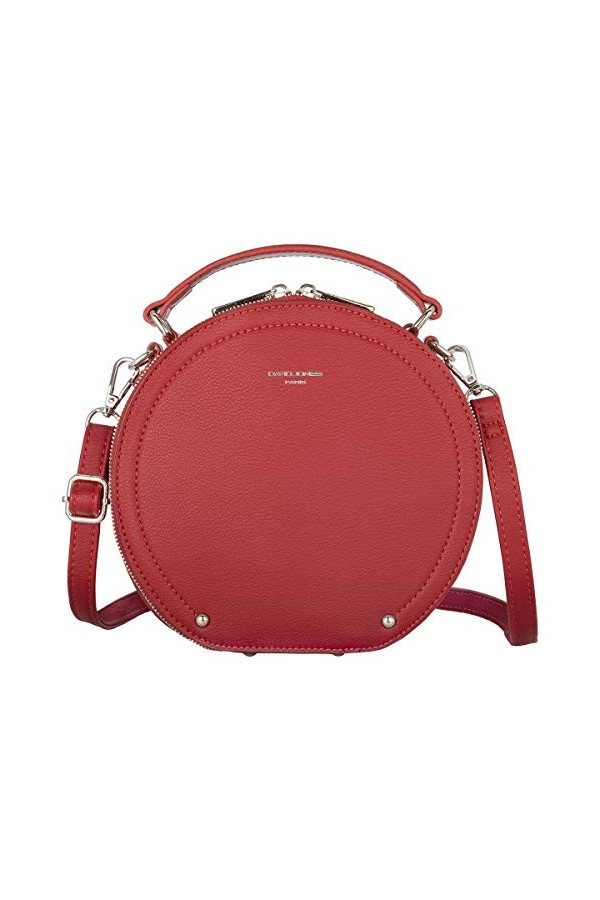 David Jones - Sac à Main Bandoulière Rond Femme - Porté Epaule Cuir PU Rigide - Besace avec Poignée Pochette Porté Croisé Tra