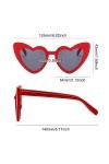 MIVAIUN 4 Paires Lunettes de Soleil Coeur, Lunettes de Fête, Lunettes Vintage Coeur, Vintage Lunettes Oeil de Chat, Rouge, UV