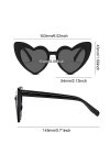 MIVAIUN 4 Paires Lunettes de Soleil Coeur, Vintage Lunettes Oeil de Chat, Lunettes de Fête Rétro, Lunettes Vintage Coeur, Noi