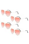 MIVAIUN 4 Paires Lunettes de Soleil en Forme de Coeur, Lunettes de Soleil Rétro, Lunettes Coeur Hippie Lunettes, Lunettes de 