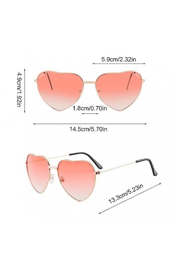 MIVAIUN 4 Paires Lunettes de Soleil en Forme de Coeur, Lunettes de Soleil Rétro, Lunettes Coeur Hippie Lunettes, Lunettes de 
