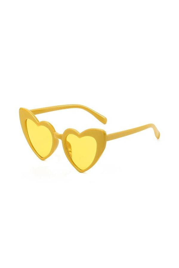 SECALIFE Lunettes de soleil rétro en forme de cœur pour femme, enterrement de vie de jeune fille, lunettes de soleil vintage 