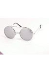 Générique lunettes de soleil rondes flip up relevable verres miroir hommes femmes steampunk monture argent verres miroir 