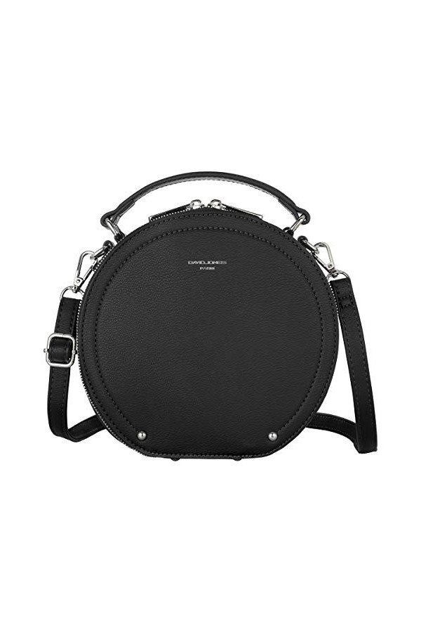 David Jones - Sac à Main Bandoulière Rond Femme - Porté Epaule Cuir PU Rigide - Besace avec Poignée Pochette Porté Croisé Tra