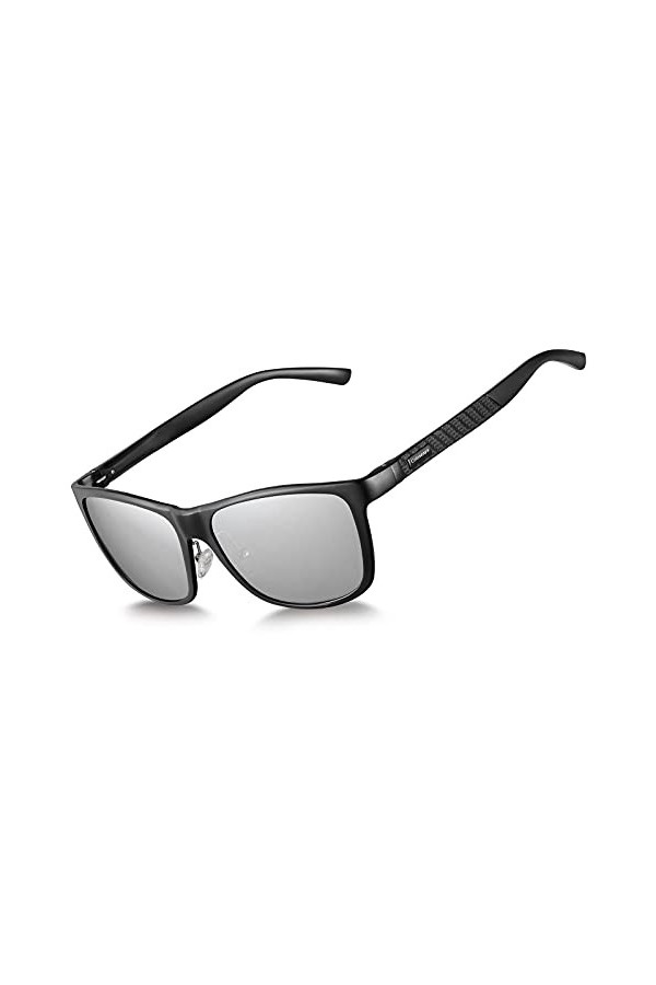 Coloseaya Lunettes De Soleil Homme Polarisé Cadre aluminium magnésium Super Léger UV400 Lunettes de sport Bleu Couleur oran