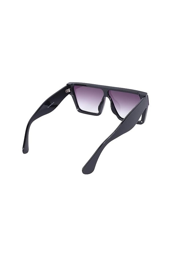 Lunettes de Soleil à Grande Monture Lunettes de Soleil Rétro Port Confortable Rectangle PC Violet Gris Dégradé Lunettes de So