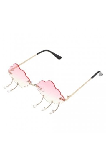 NOLITOY Lunettes De Soleil Rétro Sans Monture Lunettes Nuage Avec Gouttes De Pluie Lunettes Vintage Des Années 20 Cotillons D