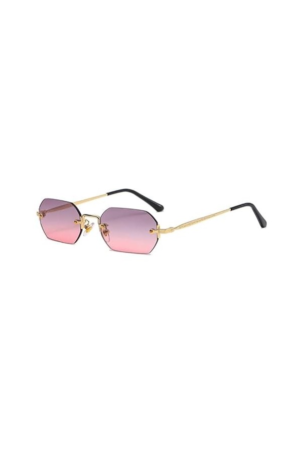 Lunettes de soleil sans monture pour femmes et hommes - Petites lunettes de protection UV - Lunettes rétro pour voyage - Lune