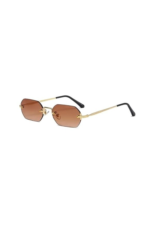 Lunettes de soleil sans monture pour femmes et hommes - Petites lunettes de protection UV - Lunettes rétro pour voyage - Lune