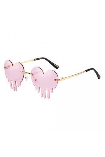 Dorjuli Lunettes de soleil pour femme - Mode surdimensionnée - Lunettes de soleil sans bord - Style hippie - Couleurs hippie 
