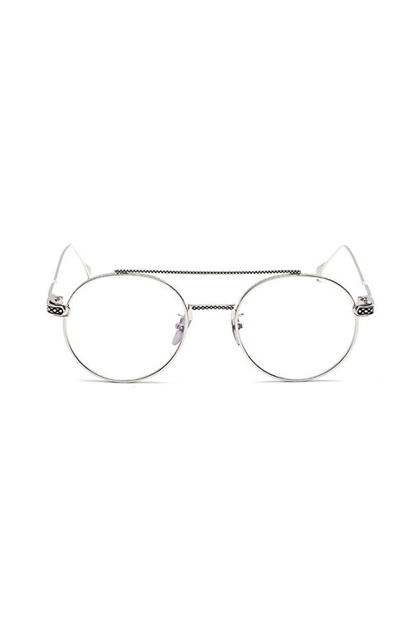 Huicai Hommes femmes Ronde Lunettes de Soleil Métal Cadre Mince Léger Miroir Lentille UV400