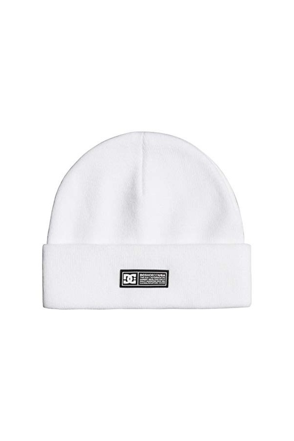 DC Shoes Label - Bonnet à Revers - Femme - One Size - Blanc.