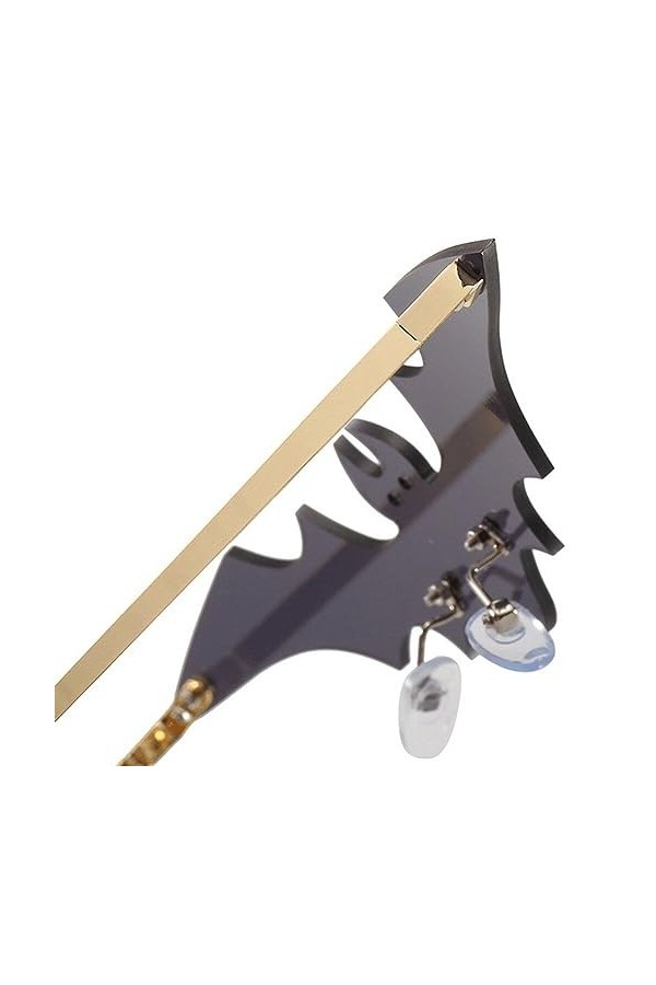 Lunettes de soleil sans monture à la mode en forme de chauve-souris pour Festival Rave lunettes de soleil tendance pour femme