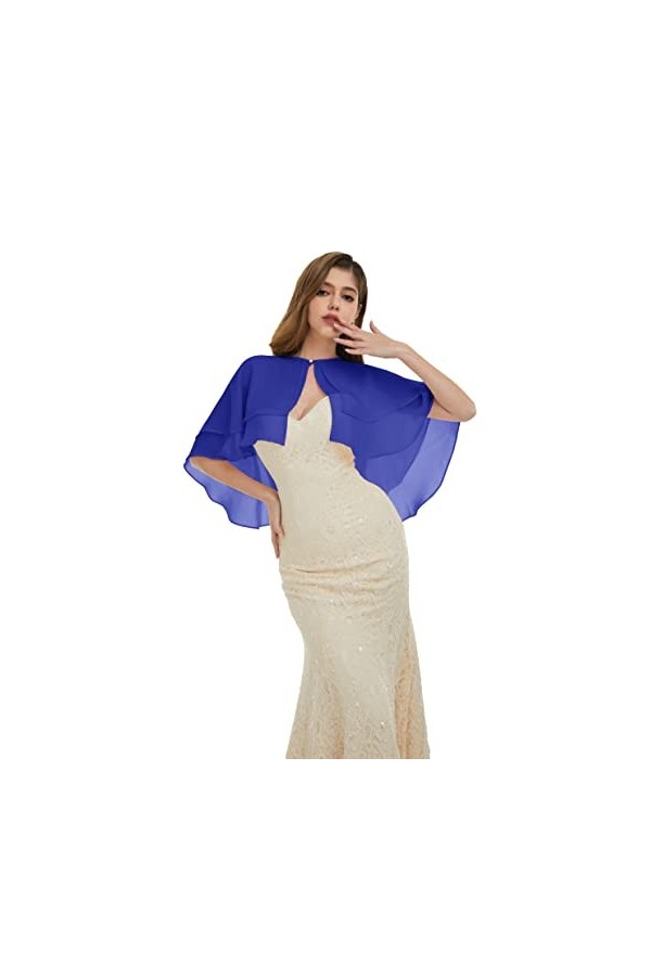 Keivvsh Châle en mousseline de soie pour femme pour robe de soirée capes de mariage, corail, taille unique