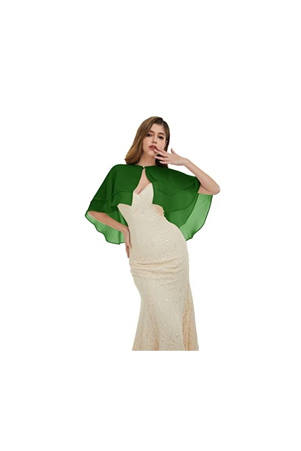 Keivvsh Châle en mousseline de soie pour femme pour robe de soirée capes de mariage, corail, taille unique