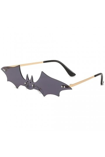 Chauve-souris lunettes de soleil sans monture Goth lunettes pour femmes hommes Halloween fête lunettes à la mode lunettes Uv 