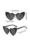 SKHAOVS Lot de 5 lunettes de soleil vintage en forme de cœur pour femme, lunettes de soleil tendance œil de chat rétro pour f