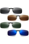 Mikqky 4 Pièces Clip Solaire pour Lunettes De Vue, Lunettes de Soleil, Lunettes Polarisant, 4 Couleurs, Hommes et Femmes