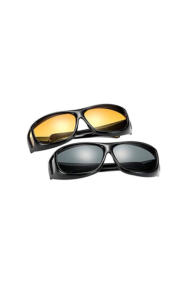 BOZEVON Hommes et Femmes Lunettes de Soleil - Lunettes de Soleil UV400 | Lunettes de Vision Nocturne - pour Conduite Cyclisme