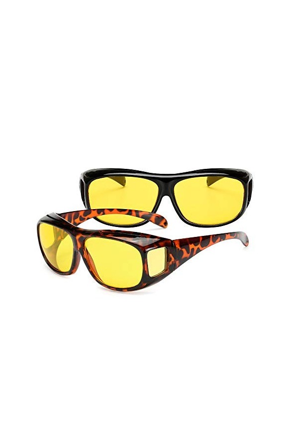BOZEVON Hommes et Femmes Lunettes de Soleil - Lunettes de Soleil UV400 | Lunettes de Vision Nocturne - pour Conduite Cyclisme