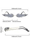 3 Pièces Lunettes de Flamme, Lunettes Sans Flamme, Lunettes Punk Vintage, Lunettes Créatives en Forme de Flamme, pour Femmes 