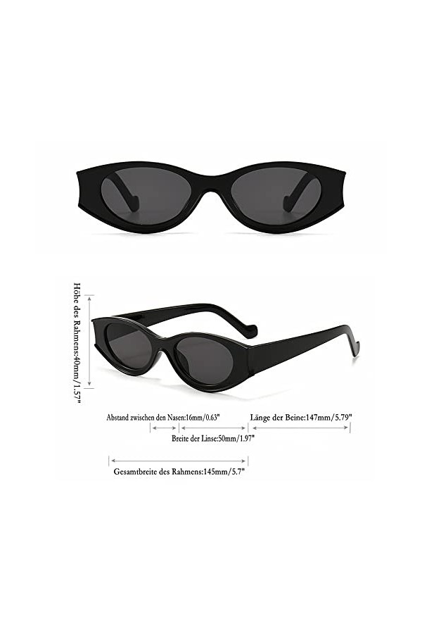 Kiwochy Lot de 3 lunettes de soleil vintage ovales pour femme - Lunettes de soleil rétro - Lunettes de soleil de sport - UV40