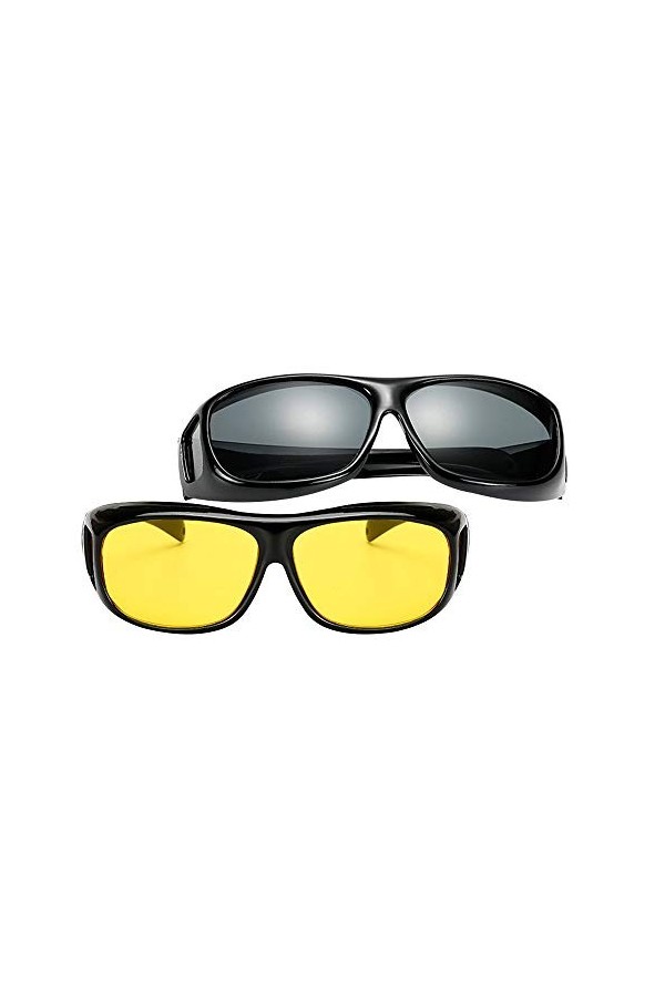 BOZEVON Lunettes de Soleil de Mode pour Hommes et Femmes - Lunettes de Vue UV400 Lunettes de Vision Nocturne pour Cyclisme et