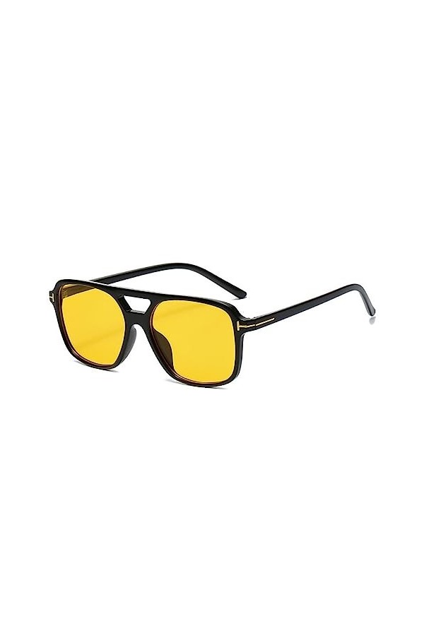 JBINNGROUSE Lunettes de soleil rétro hommes et femmes tendance simples lunettes de soleil de photographie de rue, Noir