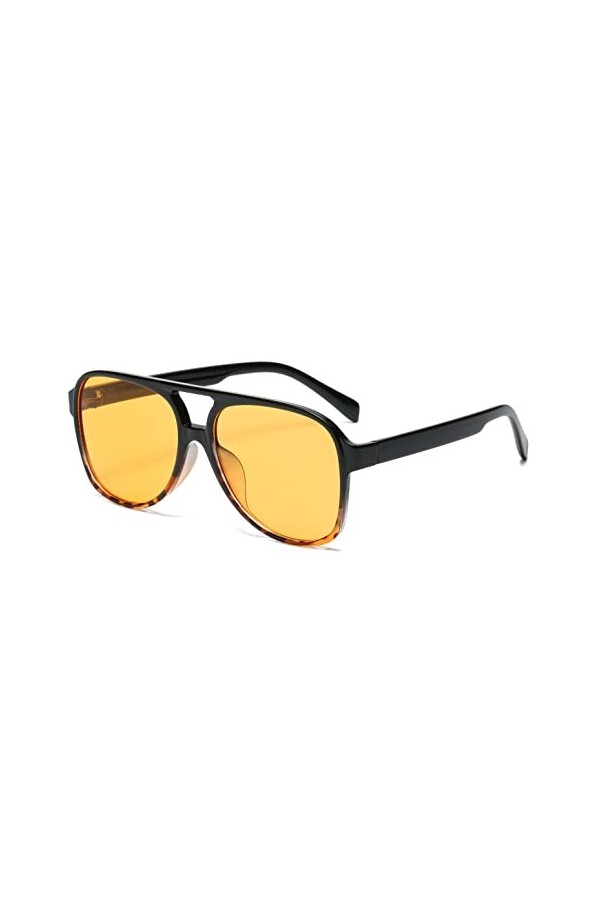 Lunettes de soleil vintage rétro des années 70, double pont, lunettes de soleil anti-UV unisexe pour femmes et hommes, Billet