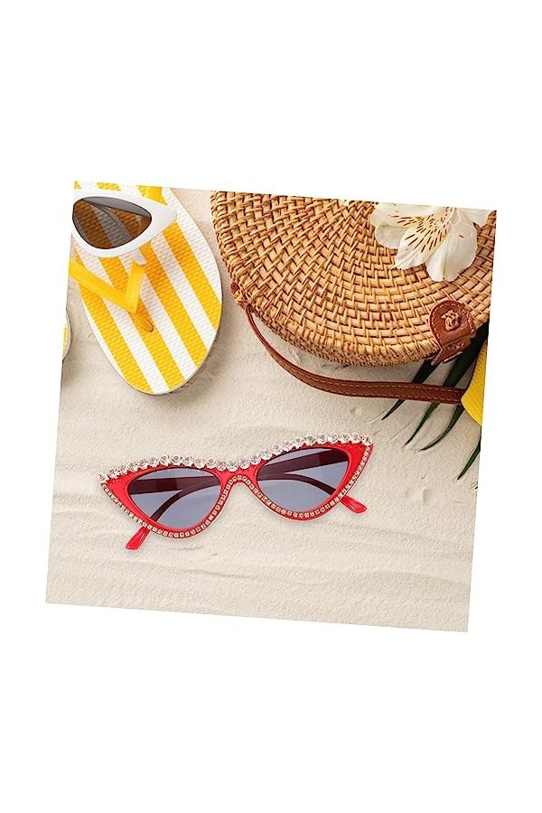 USHOBE Lunettes De Soleil Femmes Lunettes De Soleil Yeux De Chat Lunettes Triangulaires Étroites Lunettes De Soleil Mode Femm