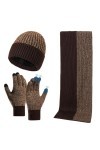 QUNERY Bonnets, Écharpe et Gants 3er, Echarpe Homme Femme Hiver Bonnet Tricoté Gants Tactiles avec Particules Antidérapantes 