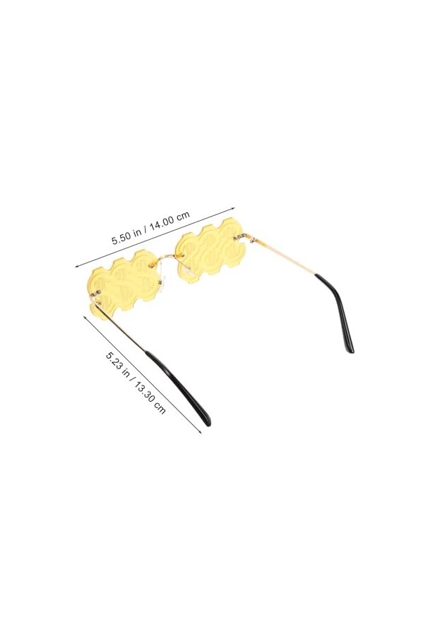 PACKOVE Lunettes De Soleil En Forme De Lunettes Cool Disco Lunettes De Fête Pour Femmes Mode Support En Métal Miroir Décorati