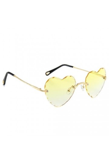 LIUTIAOP Lunettes de soleil en forme de cœur pour femmes lunettes de soleil sans monture coeur lunettes de soleil coeur lunet