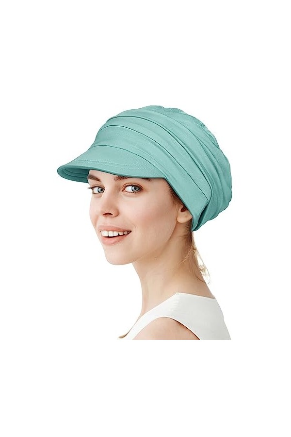 Alnorm Casquette de baseball surdimensionnée en bambou super doux et respirant pour femme, Vert avocat, taille unique
