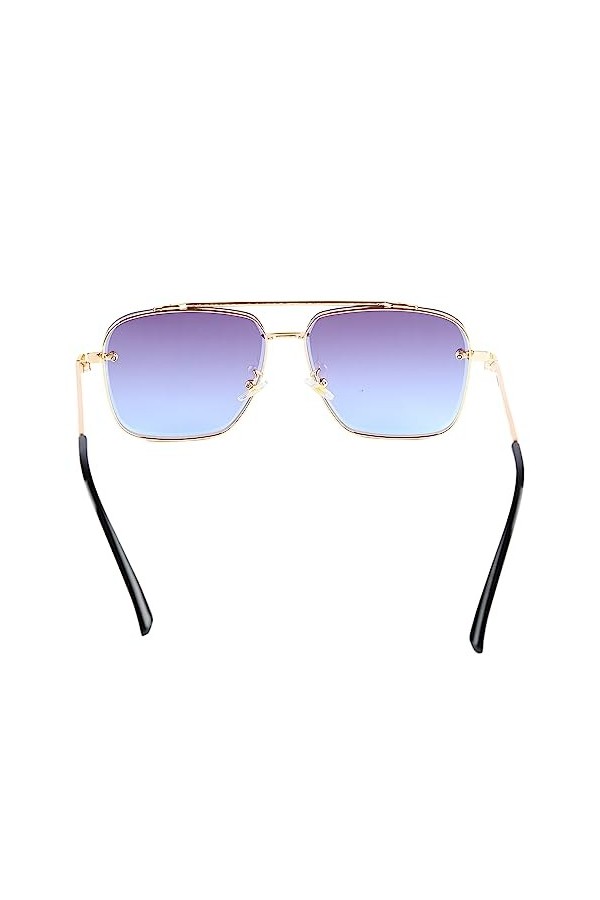 Changor Lunettes de Soleil à Monture en Métal élégantes Lunettes de Soleil Ergonomiques Minimalistes Réglables Protection UV 