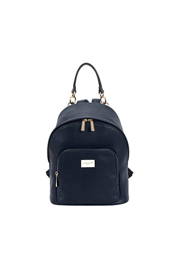 David Jones - Petit Sac à Dos Femme - Sac à Main Porté Epaule Fille Cuir PU - Mini Cartable Ville Poignée Poche Fermeture Ecl