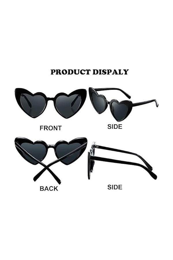 Lunettes de soleil en forme de cœur pour femme, lunettes de soleil classiques œil de chat en forme de cœur, protection UV400 