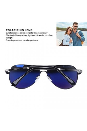 Astibym Lunettes de Soleil Décontractées Monture Argentée Noire Légère Filtre la Forte Lumière du Soleil Lunettes Grises Noir