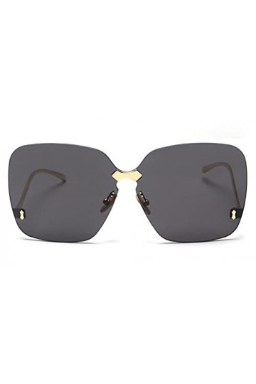 U/N Lunettes de Soleil pour Femmes Lunettes de Soleil dégradées carrées de Luxe Lunettes de Soleil sans Cadre Lunettes en mét