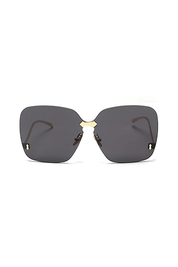 U/N Lunettes de Soleil pour Femmes Lunettes de Soleil dégradées carrées de Luxe Lunettes de Soleil sans Cadre Lunettes en mét