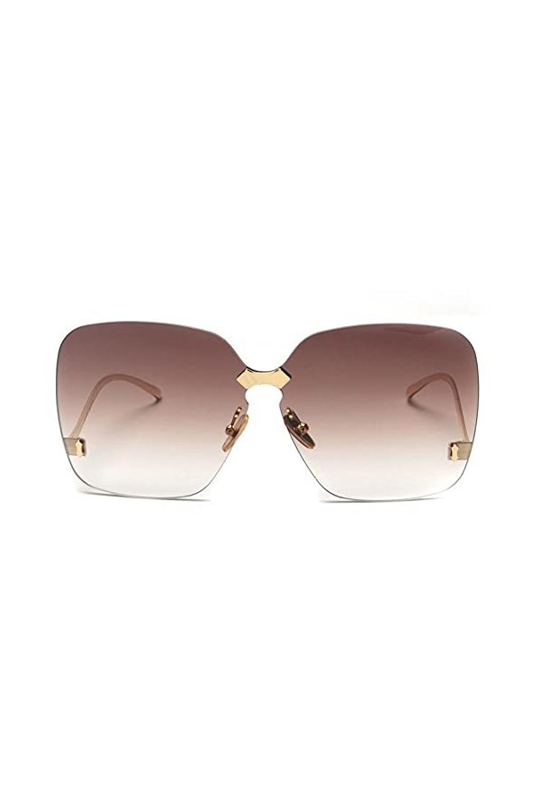 U/N Lunettes de Soleil pour Femmes Lunettes de Soleil dégradées carrées de Luxe Lunettes de Soleil sans Cadre Lunettes en mét