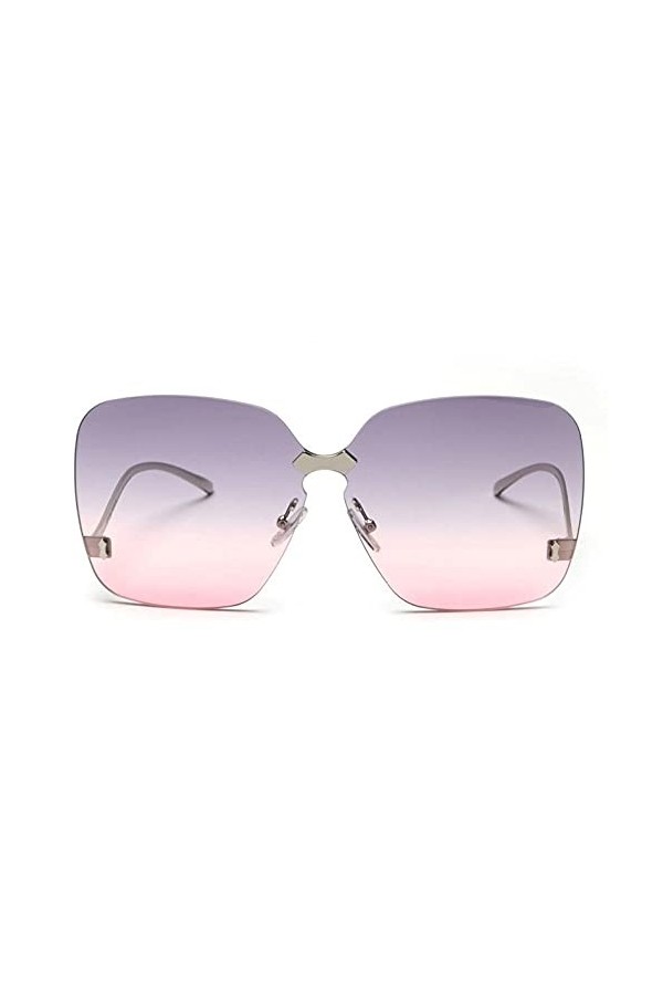 U/N Lunettes de Soleil pour Femmes Lunettes de Soleil dégradées carrées de Luxe Lunettes de Soleil sans Cadre Lunettes en mét